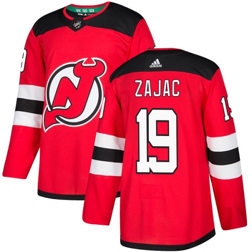 Adidas Men New Jersey Devils 19 Travis Zajac Red Home Authentic Stitched NHL Jersey